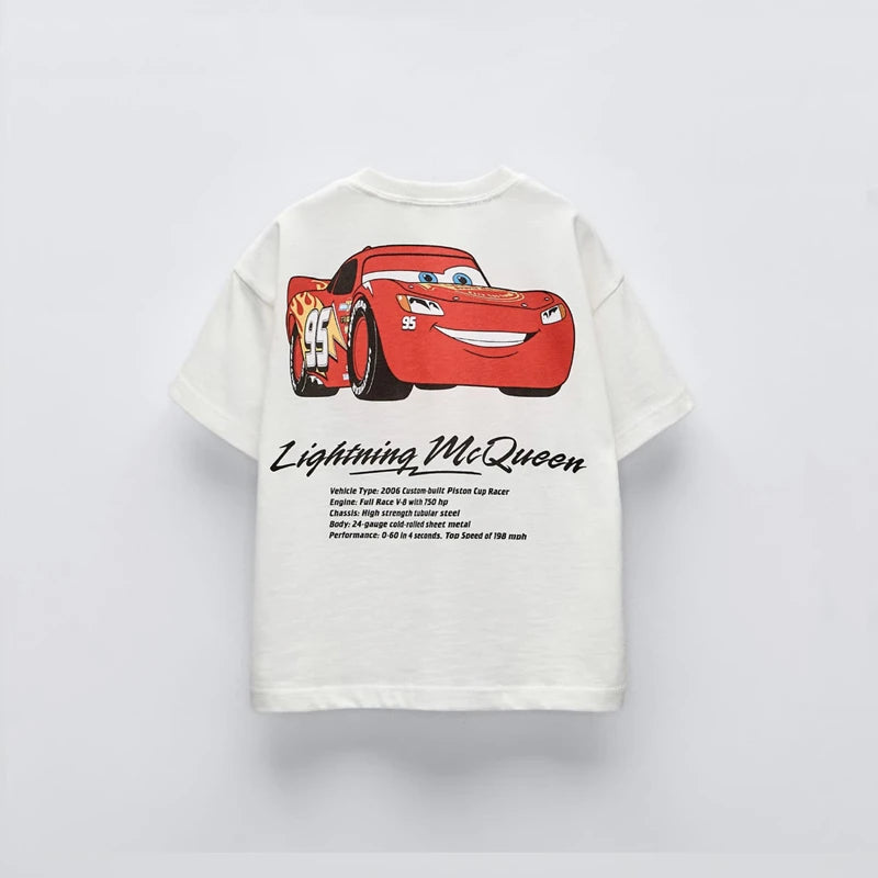 Car Cartoon Tees Tops For Boy Clothing Summer Fashion Children Short Sleeve Clothes Printed Pattern T-shirts Loose Casual Tshirt