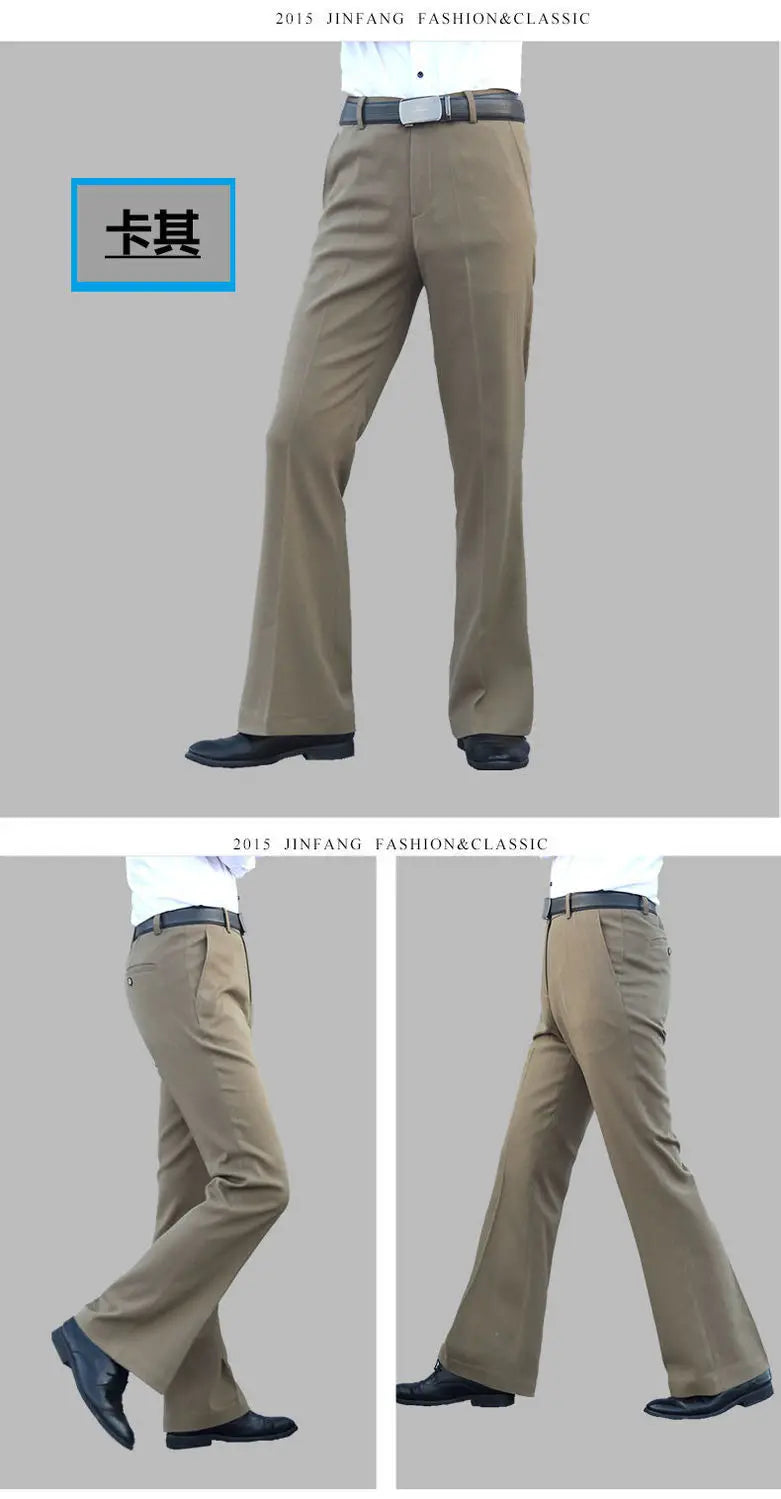 2024 Autumn Spring New Men's Flared Trousers Formal Pants Bell Bottom Pant Dance Suit Pants Formal Wedding Pants for Men A272