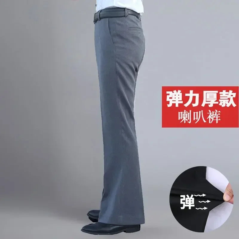 2024 Autumn Spring New Men's Flared Trousers Formal Pants Bell Bottom Pant Dance Suit Pants Formal Wedding Pants for Men A272
