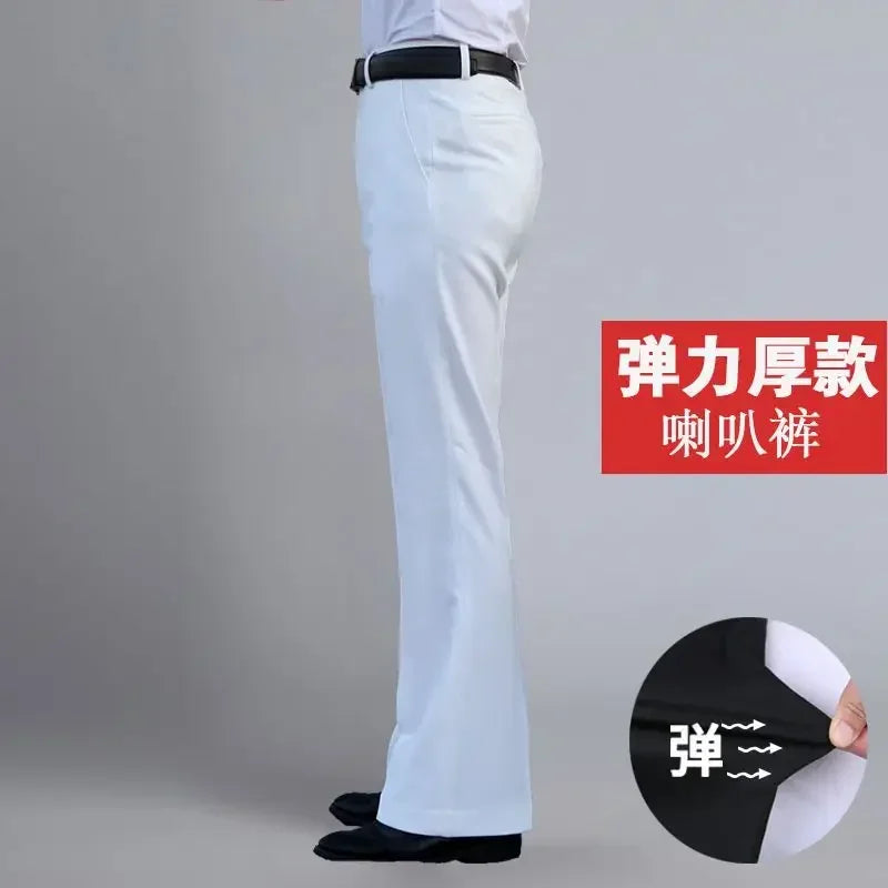 2024 Autumn Spring New Men's Flared Trousers Formal Pants Bell Bottom Pant Dance Suit Pants Formal Wedding Pants for Men A272
