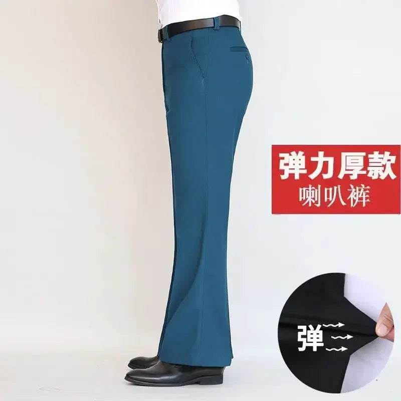 2024 Autumn Spring New Men's Flared Trousers Formal Pants Bell Bottom Pant Dance Suit Pants Formal Wedding Pants for Men A272