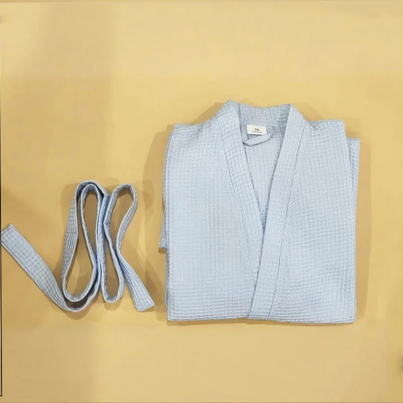 Cotton Waffle Kids Bathrobe - A Class 2025 S/S Soft Absorbent Non-Shedding Belted Homewear After Bath & Sleepwear for 3-10Y