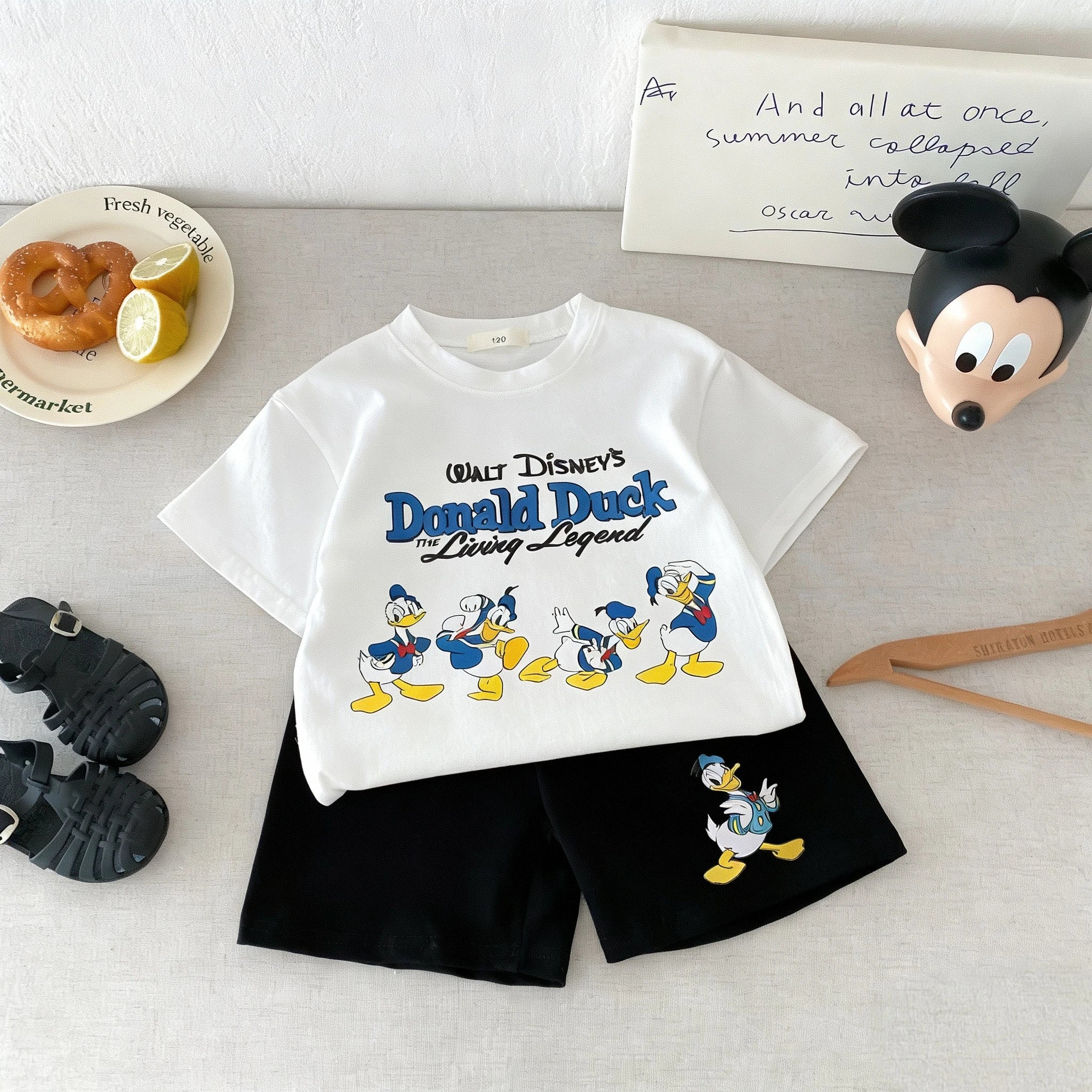 Simba Pattern Short Sleeve Suit For Boy Clothes Summer Cartoon Tshirt Shorts Children Two Piece Set Toddler Costume Tracksuits