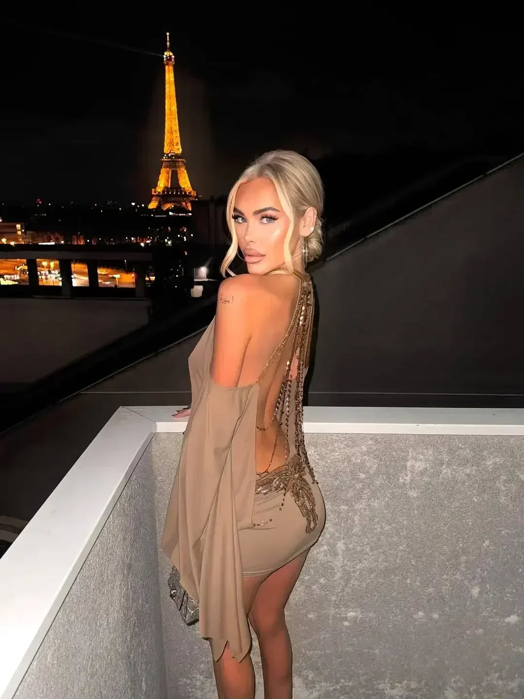 Chic Backless Batwing Sleeves Short Dress Women Sexy Solid Off Shoulder Hip Hugging Mini Dresses 2026 Spring Lady Vestidos New