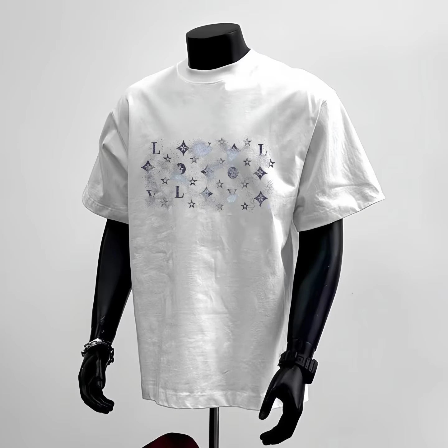 New 2025 Pure cotton luxury round-neck men's and women's short-sleeved T-shirts for Spring and Autumn