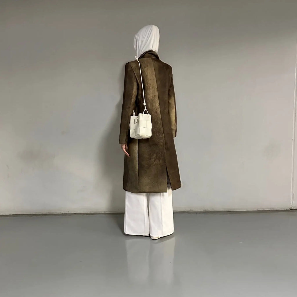 VTKW Halo Dyed Buttonless Lapel Design With High-quality 2025 Spring New Women's Blazer Versatile Long Suit Jacket