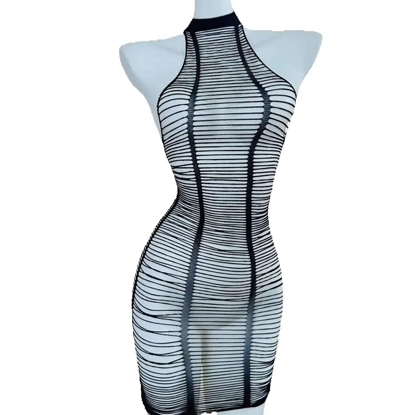 1PC Women Sexy Lingerie Sexy Fishnet Cover Up For Valentine's Day Without Bikini Hollow Out Bodycon Dress See DS711