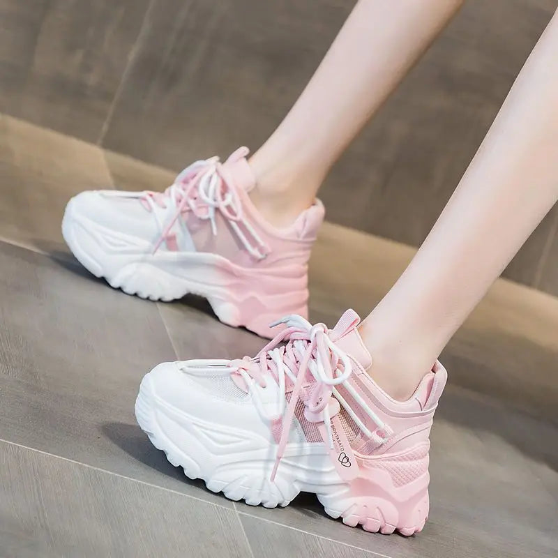 Women's Shoes Casual Shoes Spring Sneakers Platform Woman-shoes Tennis Female Fashion Thick Sole 2024 Roses Trainers Increased I