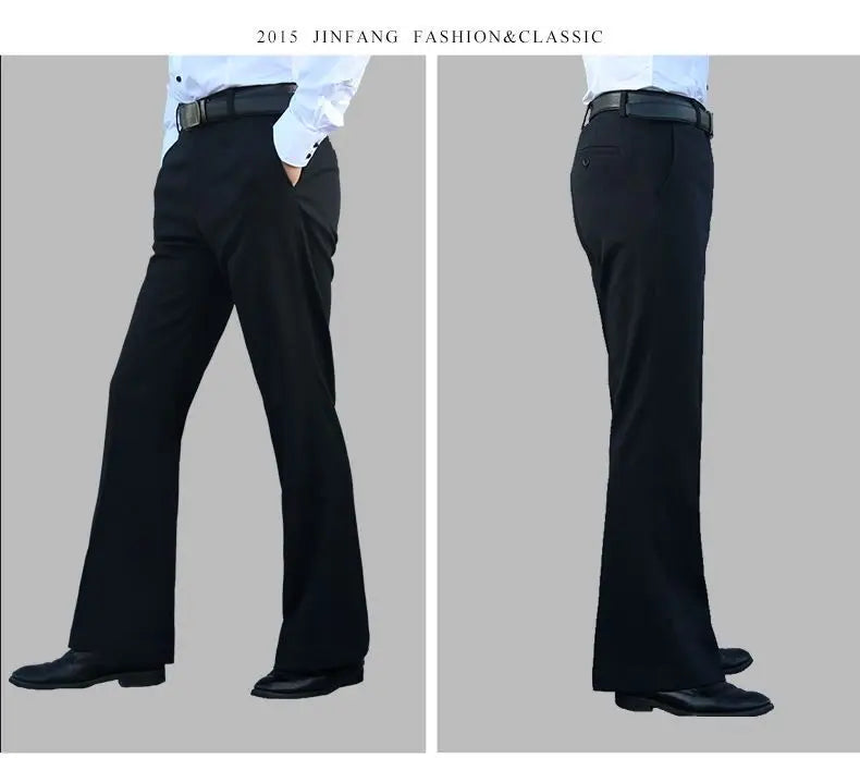 2024 Autumn Spring New Men's Flared Trousers Formal Pants Bell Bottom Pant Dance Suit Pants Formal Wedding Pants for Men A272