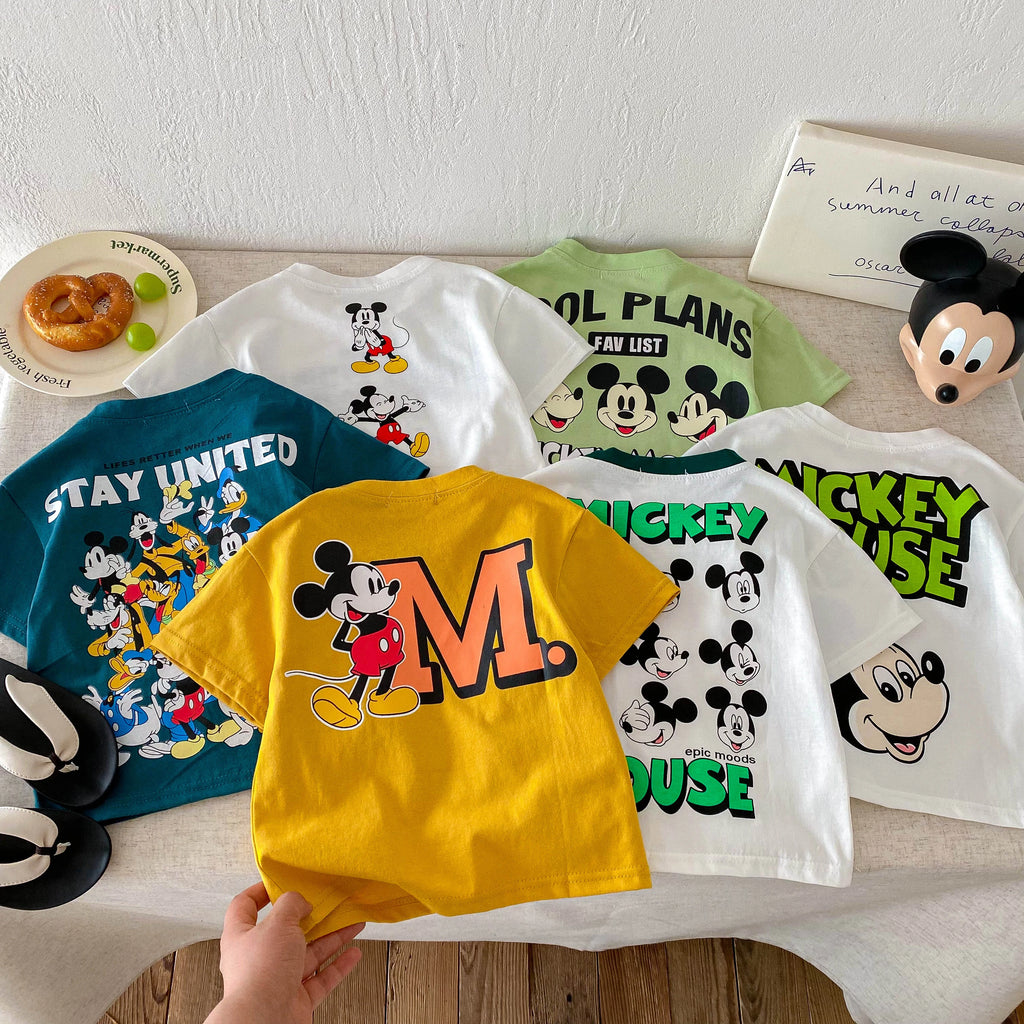 Fashion Casual T-shirt Children's Clothing Printed Cartoon Kids Short Sleeve Tops Tees Boutique Boys Girls Clothes O-neck Tshirt