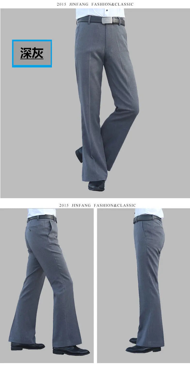 2024 Autumn Spring New Men's Flared Trousers Formal Pants Bell Bottom Pant Dance Suit Pants Formal Wedding Pants for Men A272