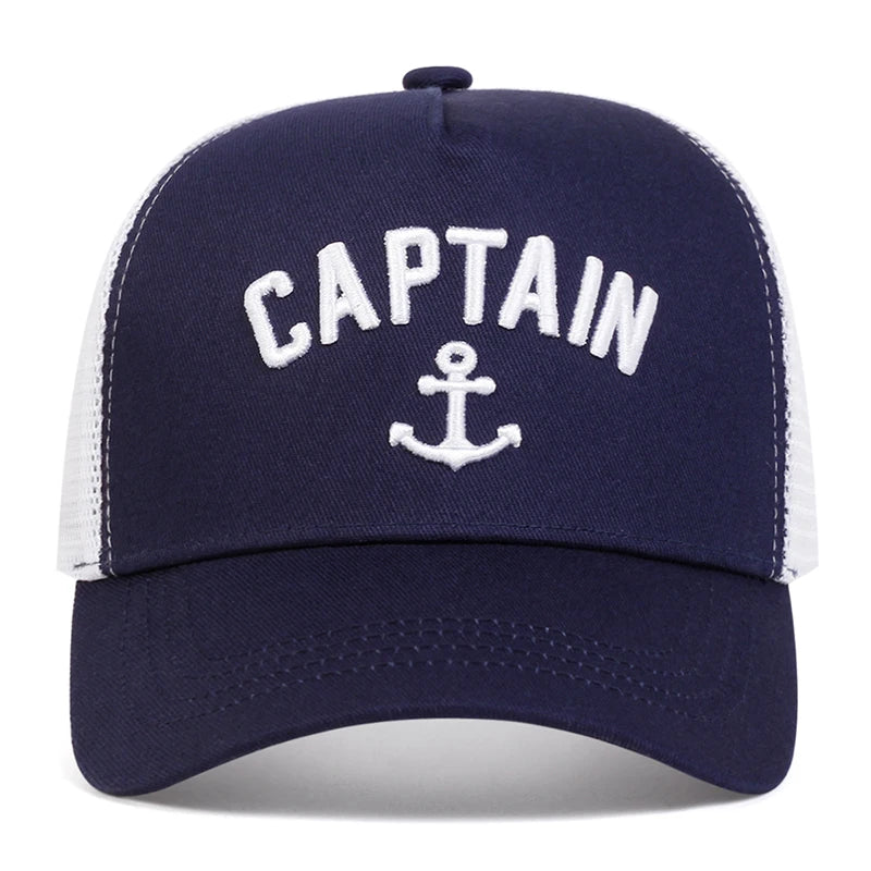 Unisex FIRST MATE/CAPTAIN Letter Embroidery Baseball Net Caps Spring and Summer Outdoor Adjustable Casual Hats Sunscreen Hat