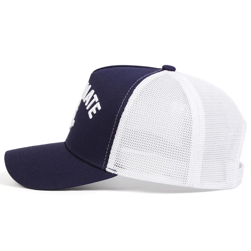 Unisex FIRST MATE/CAPTAIN Letter Embroidery Baseball Net Caps Spring and Summer Outdoor Adjustable Casual Hats Sunscreen Hat