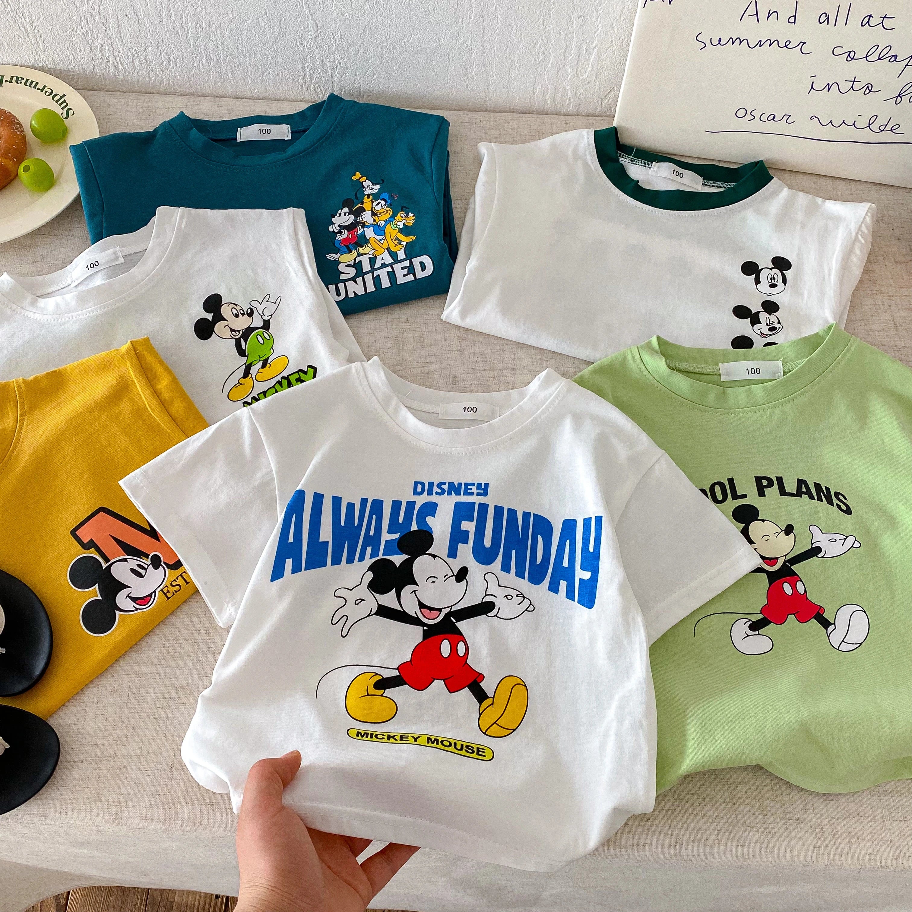 Fashion Casual T-shirt Children's Clothing Printed Cartoon Kids Short Sleeve Tops Tees Boutique Boys Girls Clothes O-neck Tshirt