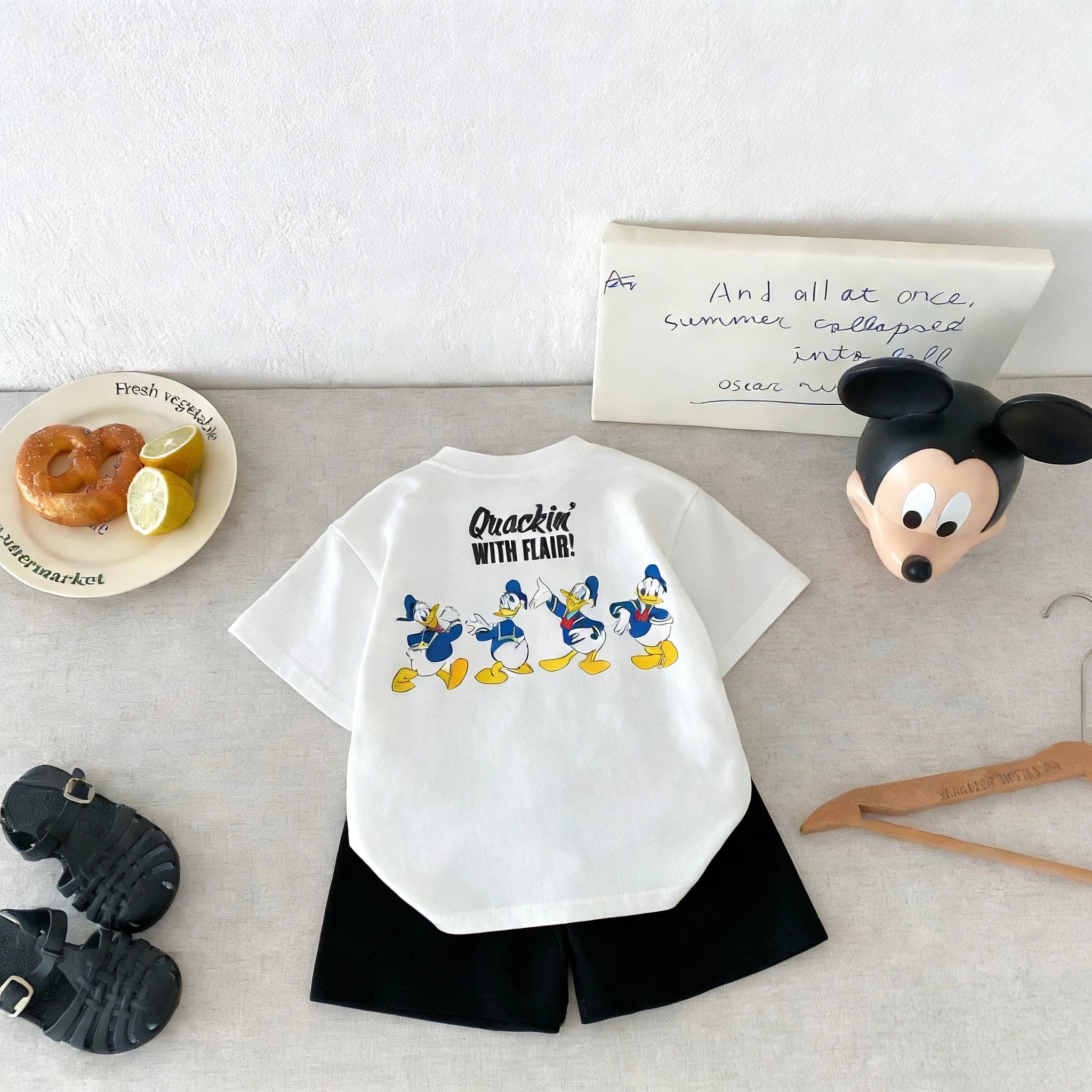 Simba Pattern Short Sleeve Suit For Boy Clothes Summer Cartoon Tshirt Shorts Children Two Piece Set Toddler Costume Tracksuits