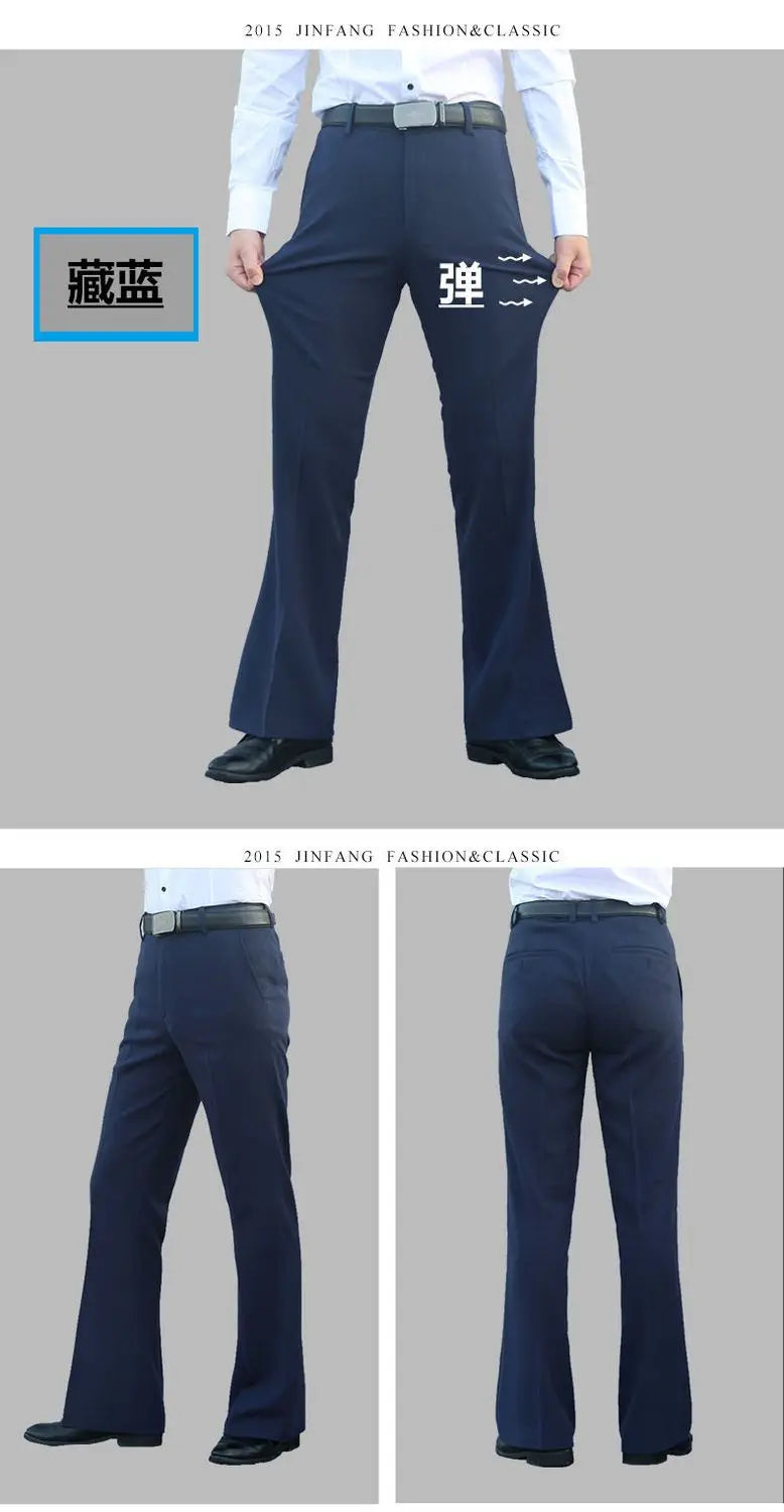 2024 Autumn Spring New Men's Flared Trousers Formal Pants Bell Bottom Pant Dance Suit Pants Formal Wedding Pants for Men A272