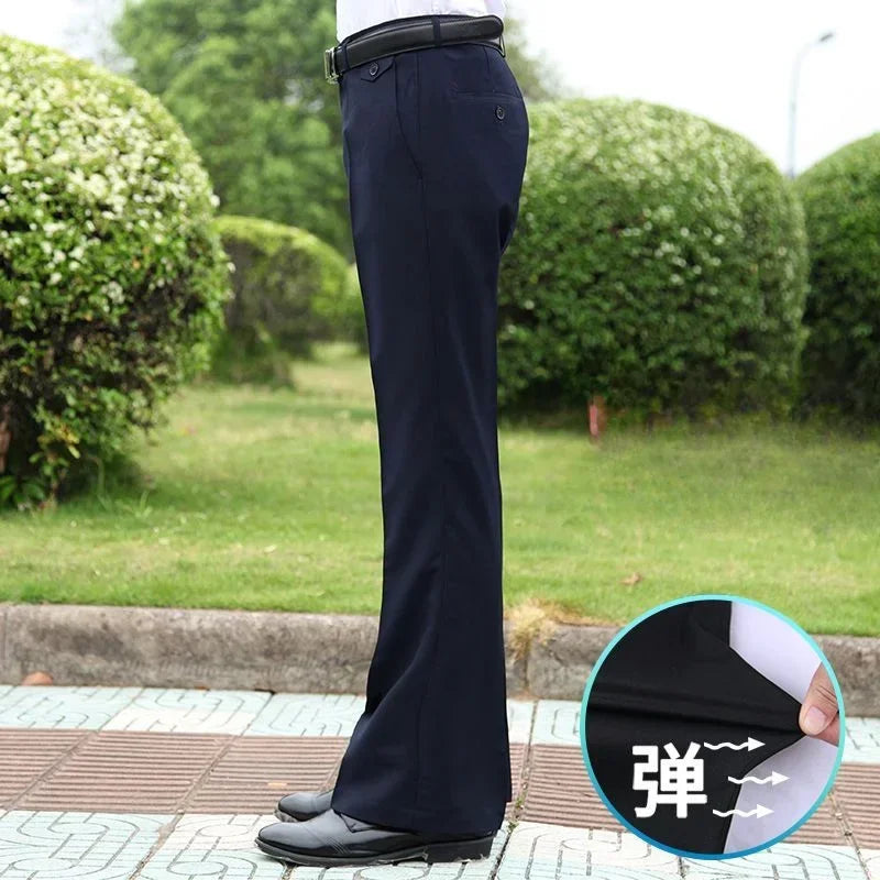 2024 Autumn Spring New Men's Flared Trousers Formal Pants Bell Bottom Pant Dance Suit Pants Formal Wedding Pants for Men A272