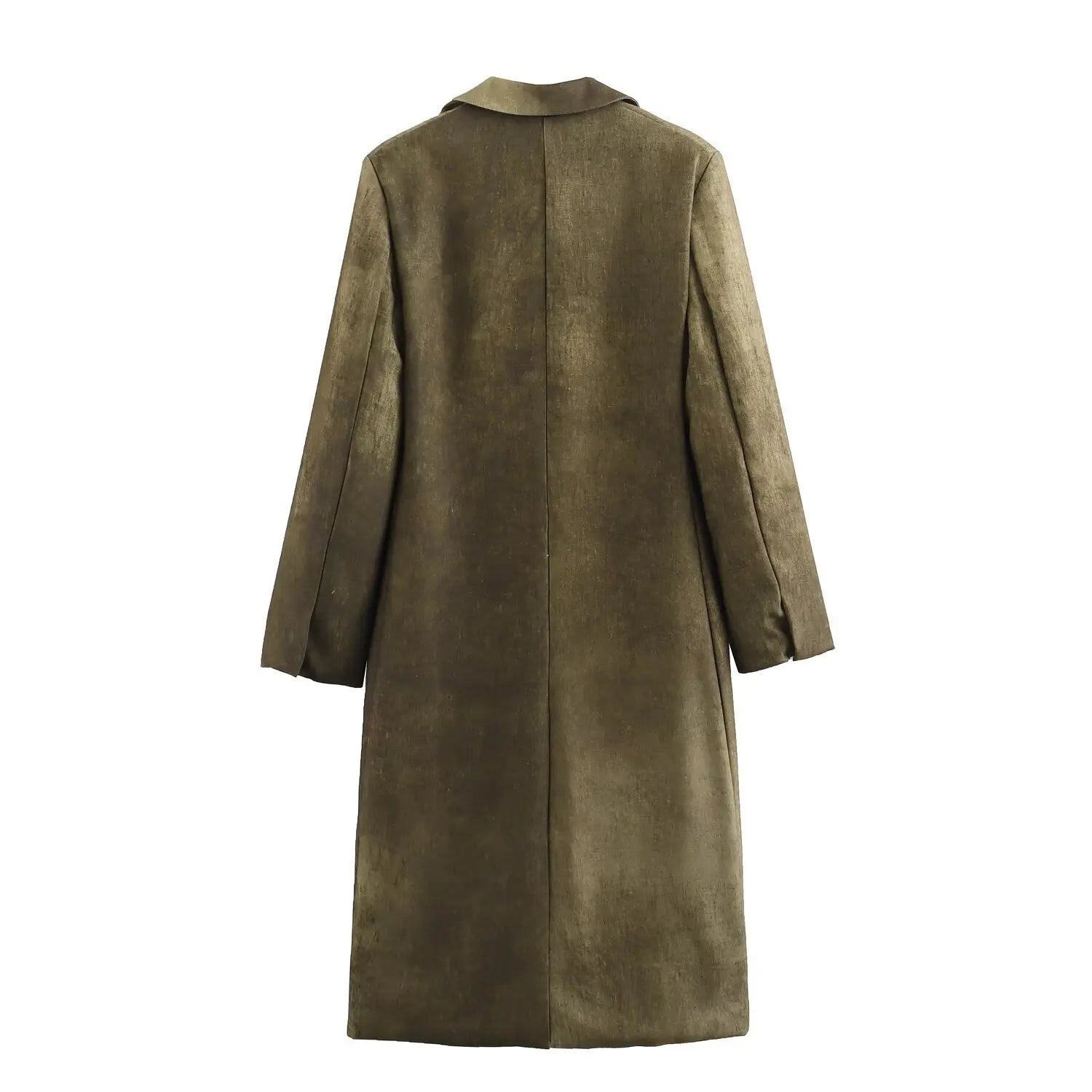 VTKW Halo Dyed Buttonless Lapel Design With High-quality 2025 Spring New Women's Blazer Versatile Long Suit Jacket