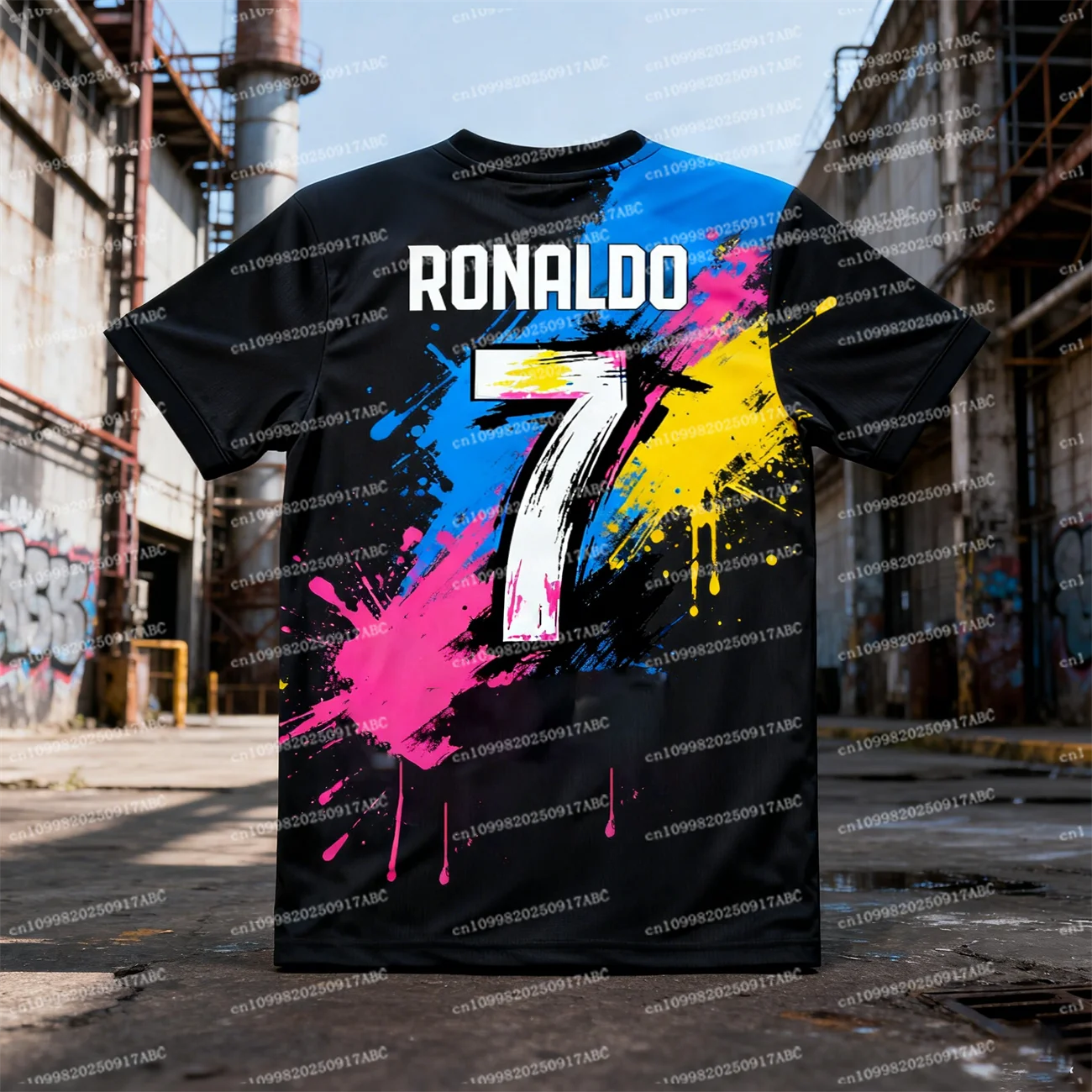 Summer Kid Jersey Men Tshirt Graffiti Ronaldo Football Jersey Kit Men Jersey Women Tshirt Kid Tshirt Women Jersey T-Shirt