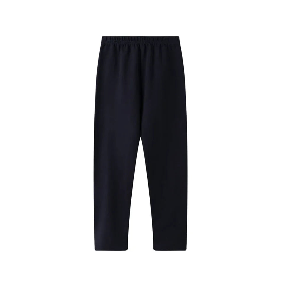 Girl Soft Cotton Knit Leggings Solid Color Stretchy Comfortable Spring Summer Sleepwear Kids Lightweight Pants Children Trousers