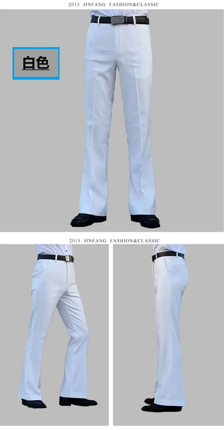 2024 Autumn Spring New Men's Flared Trousers Formal Pants Bell Bottom Pant Dance Suit Pants Formal Wedding Pants for Men A272