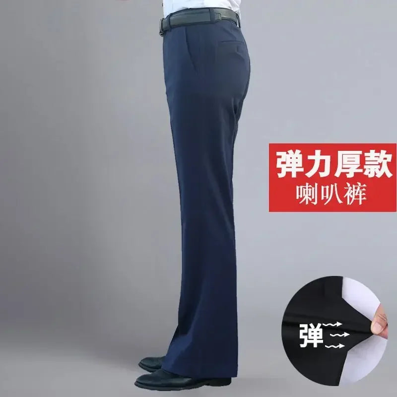 2024 Autumn Spring New Men's Flared Trousers Formal Pants Bell Bottom Pant Dance Suit Pants Formal Wedding Pants for Men A272