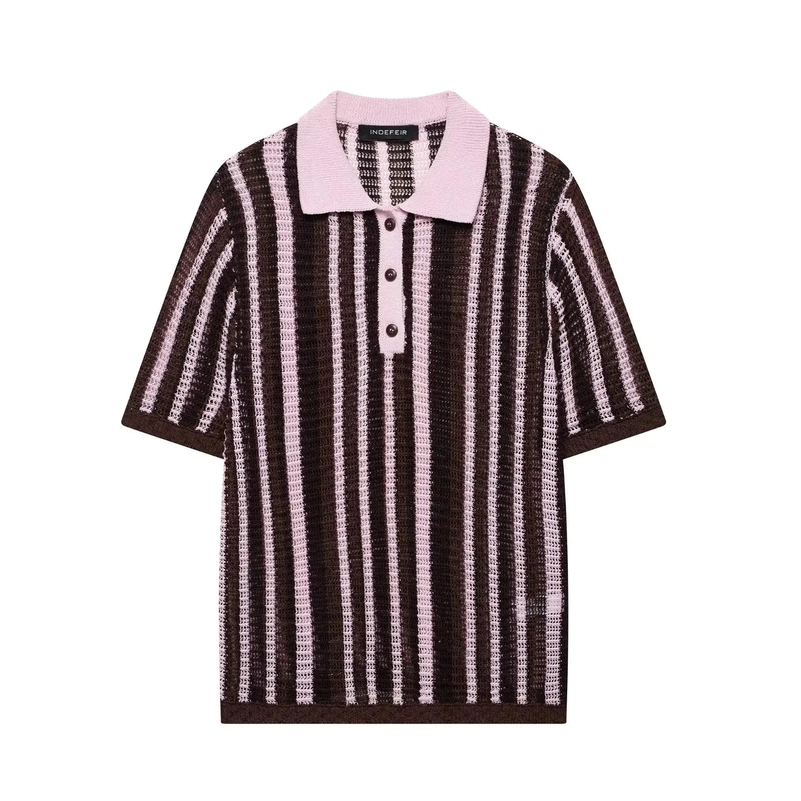 KONDALA Vintage Casual Chic Women Suit Striped Short Sleeve Knitted Tops Lace-up Shorts Fashion 2025 Spring Autumn Female Set