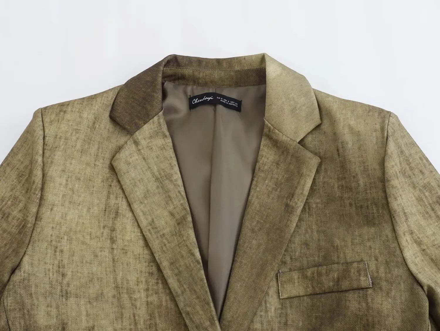 VTKW Halo Dyed Buttonless Lapel Design With High-quality 2025 Spring New Women's Blazer Versatile Long Suit Jacket