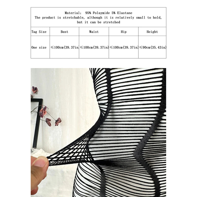 1PC Women Sexy Lingerie Sexy Fishnet Cover Up For Valentine's Day Without Bikini Hollow Out Bodycon Dress See DS711